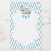 Blue Elephant Baby shower - Blank Voedselcontainer Etiket (Enkel label)