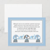 Blue Elephant Baby shower Boek Aanvraag Kaart (Voorkant / Achterkant)