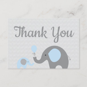Blue Elephant Baby shower dank u kaarten plat