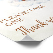 Blue Elephant Baby Shower Favors Sign Poster Cloud (Coin)