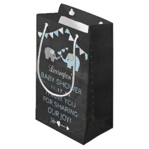 Blue Elephant Baby shower Hartelijk dank Klein Cadeauzakje