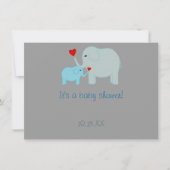 Blue Elephant Baby shower Invitation Kaart (Voorkant)
