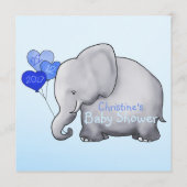 Blue Elephant Baby shower Mots de conseil pour béb (Dos)