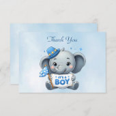 Blue Elephant bedankje Bedankkaart (Voorkant / Achterkant)