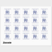 Blue Elephant Bedankt Vierkante Sticker (Vel)