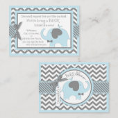 Blue Elephant Bird Apportez une carte de livre (Devant / Derrière)