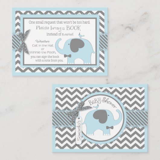 Blue Elephant Bird neemt een Kaart mee (Voorkant / Achterkant)