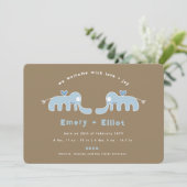 Blue Elephant Bow Cravate bébé garçon Faire-part d (Debout devant)