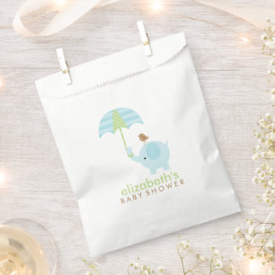 Blue Elephant Boy Baby shower Bedankzakje