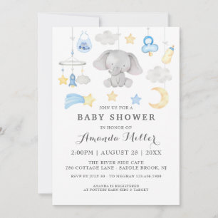 Blue Elephant Boy Baby Speelgoed Baby shower Water Kaart