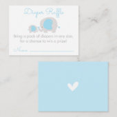 Blue Elephant Boy Luier Raffle Ticket Informatiekaartje (Voorkant / Achterkant)