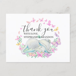 Blue Elephant Butterflies Hartelijk dank Briefkaart