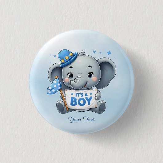 Blue Elephant Button (Voorkant)