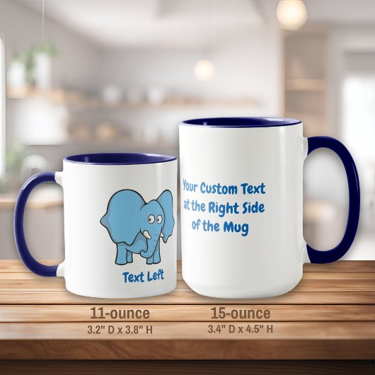 Blue Elephant cartoon mok
