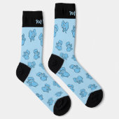 Blue Elephant Cartoon Pattern Socks Sokken (Rechts)