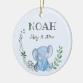 Blue Elephant Ceramic Ornament (Links)