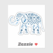 Blue Elephant Custom Cut Vinyl Sticker (Vel)