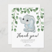 Blue Elephant Eucalyptus Baby shower Dank u (Voorkant / Achterkant)