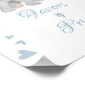 Blue Elephant Favors & Prizes Baby shower Sign. Poster (Hoek)