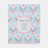 Blue Elephant Fleece Blanket Deken (Voorkant)