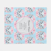 Blue Elephant Fleece Blanket Deken (Voorkant (Horizontaal))