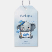 Blue Elephant Gift Label Cadeaulabel (Voorkant)