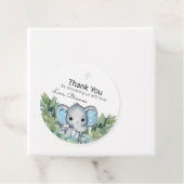 Blue Elephant Greenery Baby shower Dank u Bedankjes Labels (In situ)