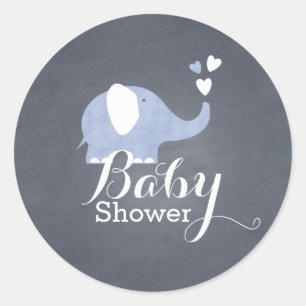 Blue Elephant Heart Ronde Sticker