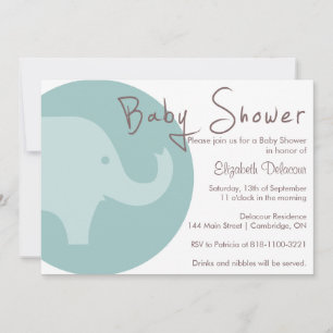 Blue Elephant Het is een Baby shower-uitnodiging v Kaart