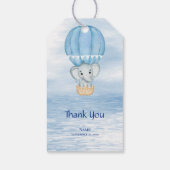 Blue Elephant Hete Luchtballon Gift Label Cadeaulabel (Achterkant)