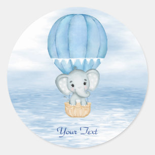 Blue Elephant Hete Luchtballon Sticker