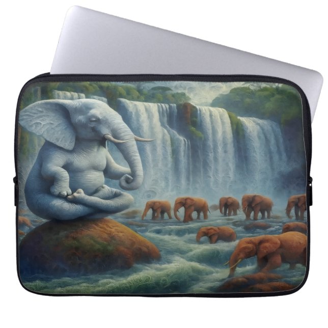Blue Elephant Laptop Sleeve (Voorkant)