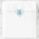 Blue Elephant Monogrammed Letter E Hart Sticker (Tas)