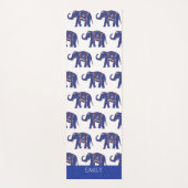 Blue Elephant Pattern Specialized Yoga Mat (Voorkant)