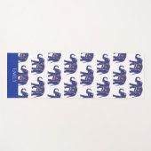 Blue Elephant Pattern Specialized Yoga Mat (Voorkant (horizontaal))