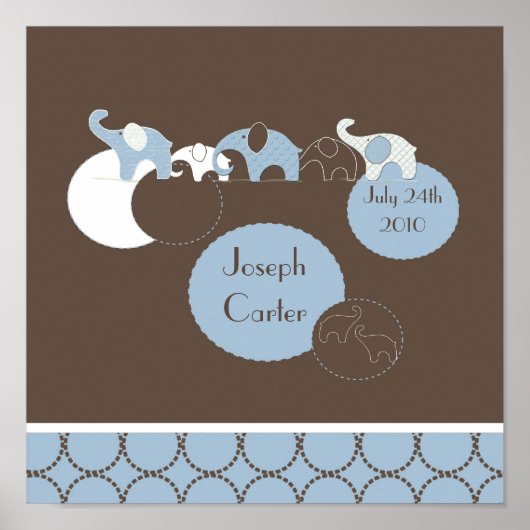 Blue Elephant Personalized Room Poster (Voorkant)