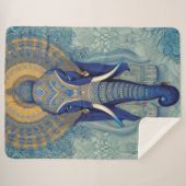 Blue Elephant Sherpa Blanket Deken (Voorkant (horizontaal))