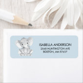 Blue Elephant Twins Baby shower Address Label (Insitu)
