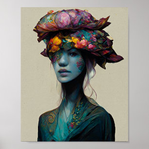 Blue Elf Fantasy Art Poster