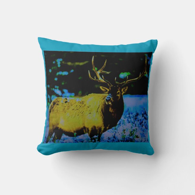 Blue Elk Kussen (Voorkant)
