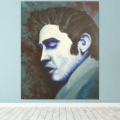 "Blue Elvis", by David C Brannon Canvas Afdruk (Insitu (Houten vloer))