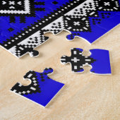 Blue Embroidery Legpuzzel (Zijkant)