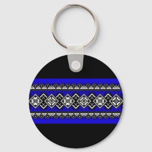 Blue Embroidery Sleutelhanger