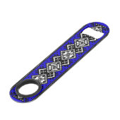 Blue Embroidery Speed Flessenopener (Voorkant Gekanteld)