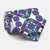 Blue Embroidery Stropdas (Opgerold)