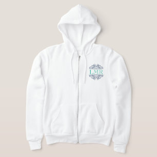 Blue & Emerald Green  Lijst Monogrammed Hoodie