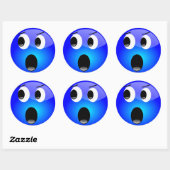 Blue Emoji-Stickers Ronde Sticker (Vel)