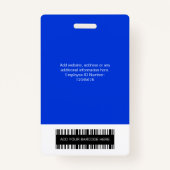 Blue Employee Photo ID Kaart, Bar Code, Logo, Name Badge (Achterkant)