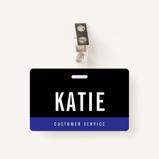Blue Employee Staff ID Bedrijf Logo Badge (Voorkant met clip)
