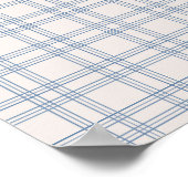 Blue en Cream Gingham Poster (Hoek)